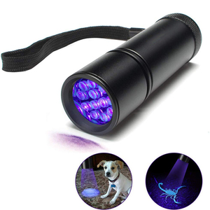 Màu Đen Ánh Sáng UV Đèn Pin 12 LED 395nm Tia Cực Tím Nước Tiểu Detector <span class=keywords><strong>Torch</strong></span> Linterna Cho Chó/Mèo/Pet Nước Tiểu Và Khô Vết Bẩn - Product Image 1