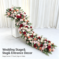 Guirlande florale artificielle multicolore en soie, roses et pivoines mélangées, pour décoration de mariage, mur, fenêtre, table