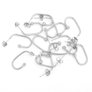 Pendientes de aro en forma de U de acero inoxidable, Color dorado, diseño geométrico, joyería de moda para mujer, accesorios H1363 - Product Image 5