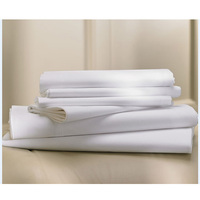 Draps de Lit en Satin Blanc de Chine de Luxe pour Hôtels, en Coton, Taille King, 60s, 300 Fils au Pouce Carré, Vente en Gros de Draps Blancs