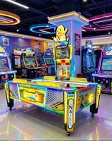 Machine de jeu interactive multijoueur Nailong Air Hockey avec écran d'affichage intégré à thème de dessin animé