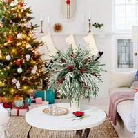 Bouquet de verdure artificielle en pin de Norfolk, guirlande de Noël, couronne décorative, ornement de fête, pour la maison et les événements, vente en gros