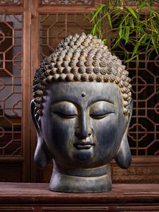 Statue de tête de Bouddha, sculptures de Bouddha, décoration intérieure, <span class=keywords><strong>figurine</strong></span> religieuse en résine pour la méditation, décoration d'espace zen, cadeaux bouddhistes - Product Image 1