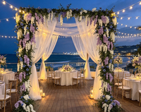 Künstliche Rote Rosenblumen-Girlande zum Fabrikpreis für Hochzeitstisch-Dekoration, Partydekoration, Blumenreihe
