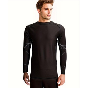 Wholesale <b>Surf</b> Shirts <b>Printed</b> Compression Shirt Long Sleeve Wholesale Polyester Sublimation Upf 50 Rashguard for Men - Product Image 2