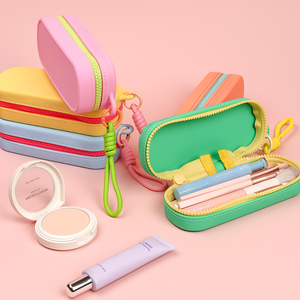 Customizable Personalized Waterproof Silicone Travel Cosmetic <b>Case</b> Bag Zipper Closure <b>Makeup</b> Pouch for Ladies - Product Image 4
