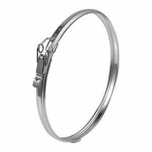 Fascia di Bloccaggio per <span class=keywords><strong>Tubi</strong></span> di Canna Fumaria Isolati a Doppia Parete in Acciaio Inox 304 di Classe A per Tutti i Tipi di Combustibile, <span class=keywords><strong>Diametro</strong></span> 6 Pollici - Product Image 2