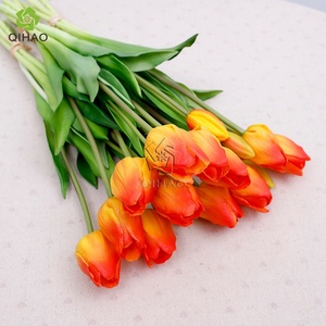 Tulipes artificielles de haute qualité à 5 têtes, bouquet de fleurs de tulipes au toucher réel pour la décoration de mariage, fleurs artificielles - Product Image 1