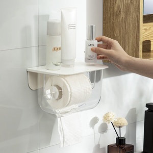 Portarrollos de Papel Multiusos de Plástico HIPS+PET, Impermeable, de Pared, No Plegable, para Baño, Lavabo o Inodoro - Product Image 2