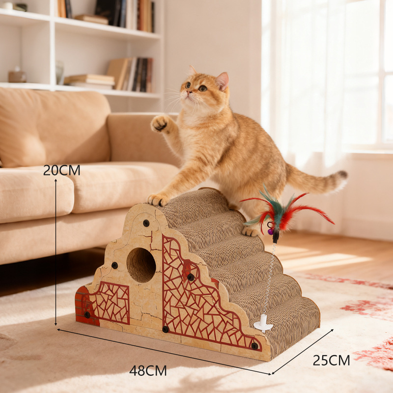 Retro-style ladder cat scratching board