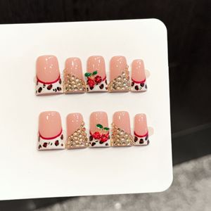 Nouvelle Arrivée Ongles en Acrylique Faits Main Motif Canard avec Strass 3D, Gel Souple de Luxe pour Salon, 10 Pièces à Coller, <span class=keywords><strong>Manucure</strong></span> Exquise - Product Image 4