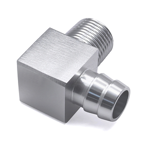 90 Degree Aluminum <b>Heater</b> Hose Connector Adapter, 1/2" NPT Male to 5/8" Hose Barb, CNC Machined Auto Heating System <b>Pipe</b> Fitting - Product Image 6