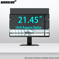 Filter Privasi Mudah Dipasang untuk Monitor Desktop 21.45" 16:9, Dapat Dilepas, Anti Spy, Pemblokir Cahaya Biru untuk Workstation Umum