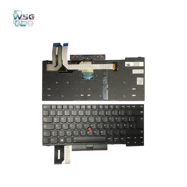 SZ-Wisbuild New Plastic Backlit LED German Layout Laptop Keyboard for ThinkPad T480S/T490/T495/E480/E490/L480 Models 12-Month