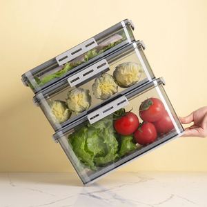 Transparent Plastic PET <b>Kitchen</b> Stackable Container <b>Storage</b> <b>Box</b> Bins Refrigerator Drawer Fridge Organizer - Product Image 3