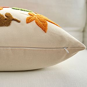 Halloween magique citrouille feuille d'érable chauve-souris broderie décorative housse de coussin vacances Polyester taie d'oreiller - Product Image 6