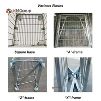 Chariot de stockage pliable en fil métallique d'acier robuste ou léger, personnalisé, pour le transport en entrepôt, fournisseur OEM ODM
