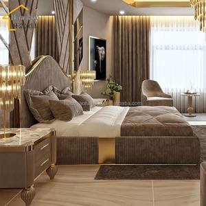 Letto <span class=keywords><strong>Matrimoniale</strong></span> di Lusso per Camera da Letto, Design Minimalista, Imbottito in Tessuto, Disponibile nelle Misure King e Queen, Ideale per Villa - Product Image 3