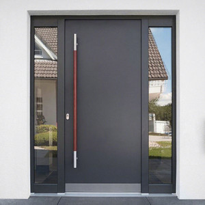 Porte d'entrée de sécurité en aluminium sur mesure avec design en verre, style moderne pour usage extérieur, porte pivotante haut de gamme pour villa - Product Image 1