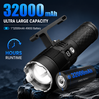 Lampe torche LED laser blanche 5000LM rechargeable, étanche IP67, zoomable, tactique, faisceau longue portée 1000m, projecteur extérieur