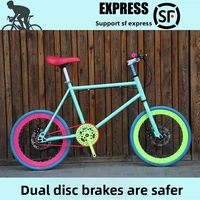 Sepeda Jalan Raya Baja Karbon Tinggi Grosir dengan Ban Solid, Rem Coaster Freewheel, Rem Cakram Ganda, Ukuran 20-inci Kompak