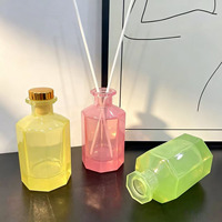 Bouteille diffuseur de parfum en verre transparent de 180 ml, forme octogonale, avec impression personnalisée et scellage, échantillon gratuit, emballage vide pour diffuseur d'arômes