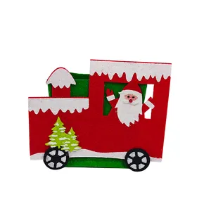 Toptan keçe noel şeker kabı sevimli parti dekorasyon çerezler çanta Xmas süsler Mini Xmas Craft tedarikçisi