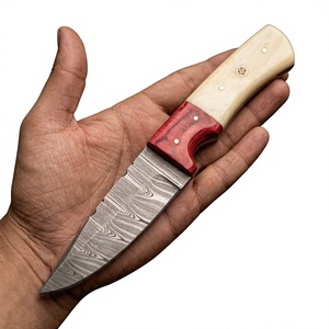 Couteau à lame fixe en acier Damas avec manche coloré, personnalisable, pour la chasse, le camping et la survie - Product Image 3