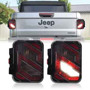 LOYO Newest Smoked LED Tail Light With Rear Brake Reverse Turn Signal Fit For Jeep Gladiator JT 2019-2022