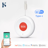Botón de Emergencia SOS Inteligente Tuya con Wi-Fi, Tipo-C, Sistema de Seguridad para el Hogar, Llamada de Emergencia Inalámbrica, Alarma Personal de Alta Sensibilidad
