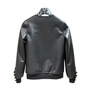 Quantité minimum <span class=keywords><strong>de</strong></span> commande : 1 pièce |   Veste en cuir véritable noire <span class=keywords><strong>de</strong></span> style américain, ajustée, haut <span class=keywords><strong>de</strong></span> gamme, personnalisable, avec boucles métalliques multiples - Product Image 5