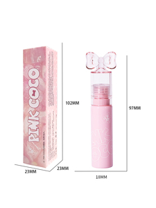 Brillo de labios rosa brillante con lazo vegano, brillo de labios bonito, Etiqueta Privada, brillo de labios extremo al por mayor vegano natural al por mayor - Product Image 6