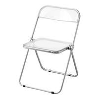 Chaise de salle à manger pliante transparente Ins Style chaise de maquillage à la mode pour magasin de vêtements hôtel Internet chaise de célébrité