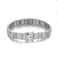 Bracelet chaîne de montre en argent sterling S925 avec moissanite, pour hommes et femmes, couple, bracelet en diamant transfrontalier