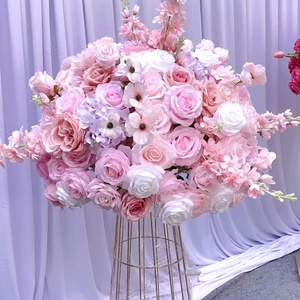 Rosan Baby Shower rosa decorazione per festa 60cm di seta artificiale verde rosa bianco nozze centrotavola palla fiore - Product Image 1