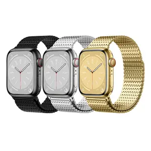 Flexible High-end Luxury Thick Steel Milan Loop Bracelet Strap Watch band 38 mm 40mm 41mm 42mm 44mm 45mm 49mm For Apple