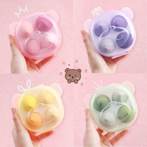 Nouveau Style 4 pièces/boîte éponges de beauté avec boîte en forme d'ours Logo personnalisé Marshmallow éponge de maquillage ensemble d'éponges - Product Image 1
