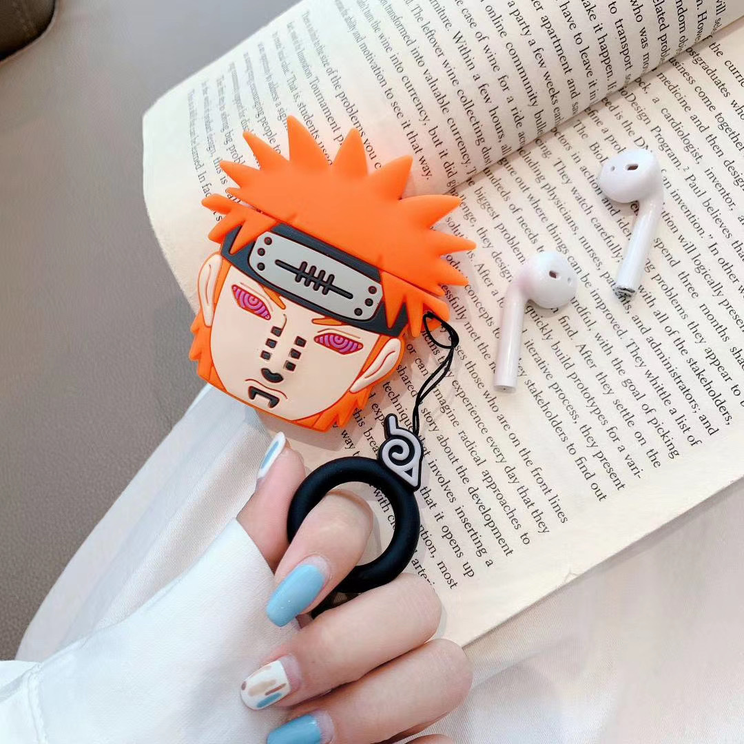 Personaje de anime naruto dolor de forma de los auriculares de silicona caso para los airpods 1/2/pro