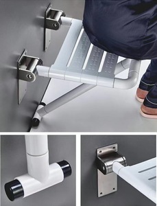 Banco de Ducha Moderno de Alta Resistencia, Plegable hacia Arriba, Ahorra Espacio, con Amortiguación, para Personas Mayores o con Discapacidad - Product Image 3