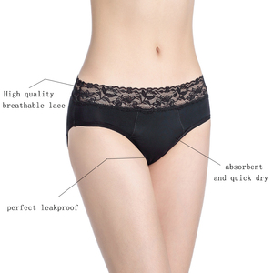 Culottes <span class=keywords><strong>sin</strong></span> costuras de talla grande, bragas antiinnovadoras a prueba de fugas, ropa interior fisiológica menstrual de cuatro capas para mujer - Product Image 4