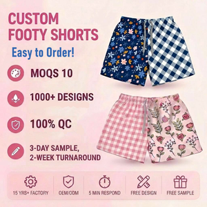 Celana Pendek Kustom untuk Remaja, Celana Pendek Aussie Footy, Celana Pendek untuk Berkebun, Berburu, Memancing, Celana Pendek Kasual Bermotif Kotak-kotak dan Bunga dengan Saku dan Tali Serut - Product Image 1