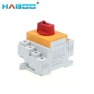 HABOO DC Solar Isolator Switch PV 1000V 32A 2P Din Rail Mounting Rotating Handle CE Disconnector For Solar Certified HBDSC-DB32