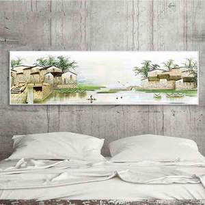 Nouveau <span class=keywords><strong>chinois</strong></span> rectangulaire salon peinture décorative rive ouest Version horizontale Zen chambre chevet <span class=keywords><strong>paysage</strong></span> toile - Product Image 4