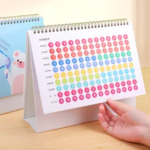 Atacado 2024 2025 calendário espiral bonito exclusivo flip calendário de mesa Kawaii para escritório