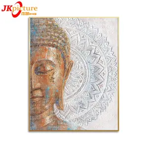 Dekorasi Rumah Modern Emas HD Buddha Kanvas Mode Poster Buddha Seni Dinding Lukisan Di Atas Kanvas