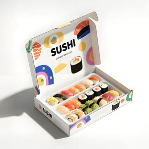 Cajas de Embalaje de Papel <span class=keywords><strong>para</strong></span> Sushi de Diseño Personalizado, Impresión Ecológica, Cartón Corrugado, Caja de Envío de Alimentos, Caja de Cartón <span class=keywords><strong>para</strong></span> Envíos - Product Image 3