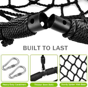 Zoshine เก้าอี้ชิงช้าใยแมงมุมในร่ม40นิ้วพร้อมชุดต่อขยายสำหรับสนามหลังบ้านหรือใช้ในบ้าน - Product Image 5