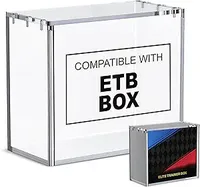 Boîte de présentation en acrylique ETB compatible avec Elite Trainer Box, boîte transparente empilable magnétique de 5 mm d'épaisseur pour les collectionneurs de cartes à collectionner
