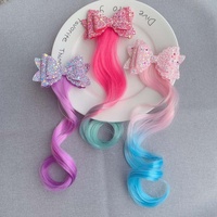 BELLE WORLD Pince à Cheveux Nœud Papillon en Cristal Dégradé Élégant pour Enfants, Accessoire de Coiffure pour Filles, Nouvel An
