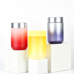 Bocaux en verre ronds ambrés vides avec doublures intérieures blanches et couvercles noirs – Contenants en verre haut de gamme pour crèmes - Product Image 3